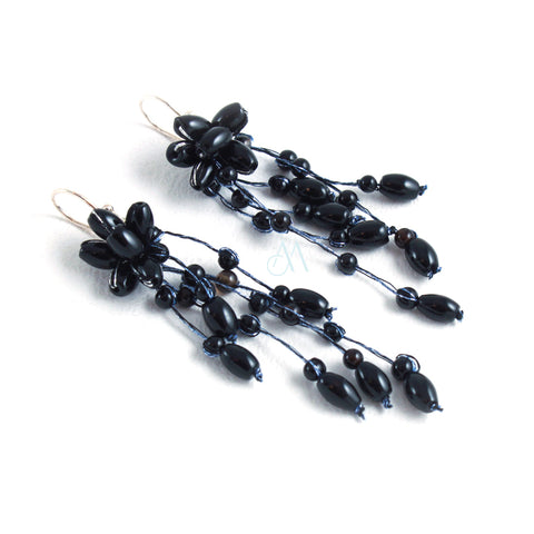 SK08-BK : Black Onyx on Multi Strand Silk (MTO)