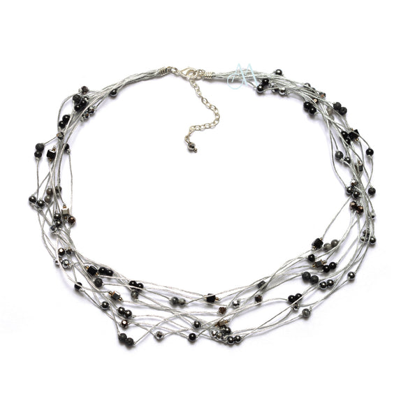 SKN04 : Silk & Stone Necklace