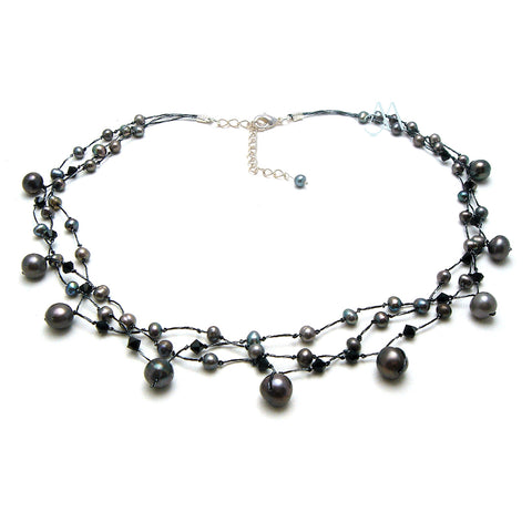 SKN06 : Silk & Stone Necklace