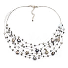 SK10-IN : Crystals & Dyed Fresh Water Pearls on Multi Strand Silk (MTO)