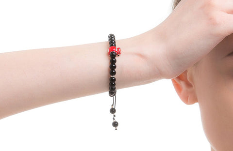 ICB13 : "Let’s Get Lost in Style" - Black Agate & Sterling Silver Bracelet