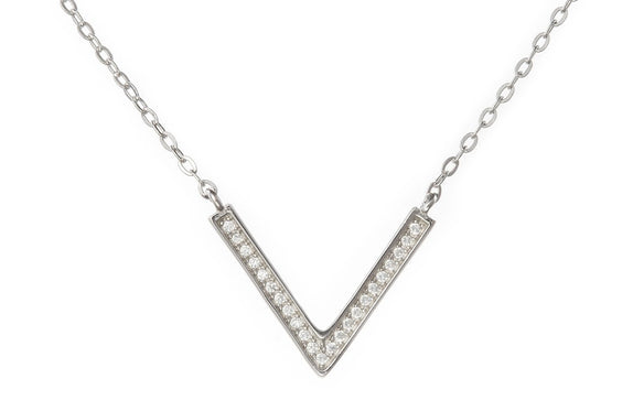 ICN09-06 : "Victory" - Cubic Zirconia & Sterling Silver Necklace