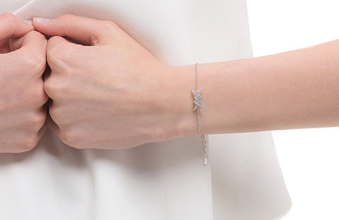 ICB06-02 : "I am worth it" – Cubic Zirconia & Sterling Silver Bracelet