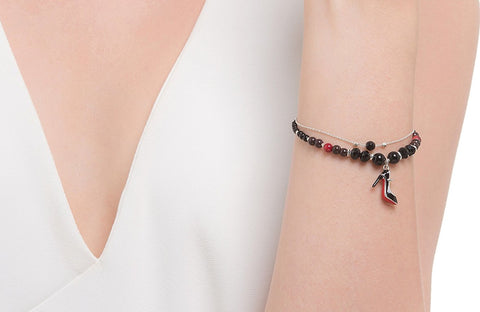 ICB27 : "Let's Conquer the World" - Gemstone & Sterling Silver Bracelet