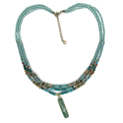 HL03 : Turquoise Howlite, Agate, Jade and Crystal (MTO)