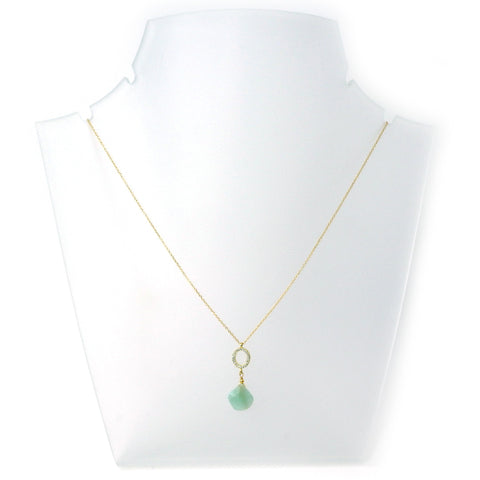 LFN13 : Handcrafted Amazonite Necklace with 18K Gold Plating